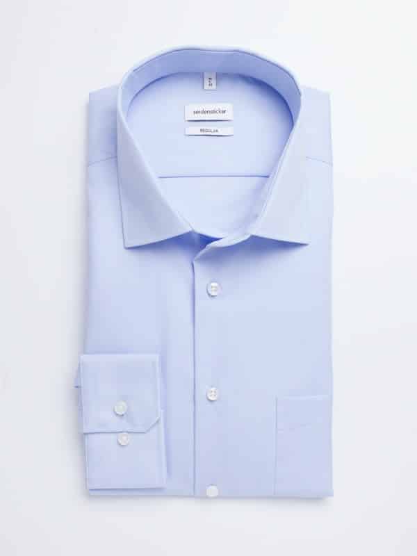 Seidensticker Light Sky Blue Long Sleeve Non-Iron Cotton Shirt
