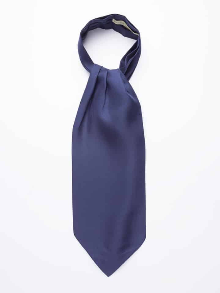 Navy Plain Silk Cravat