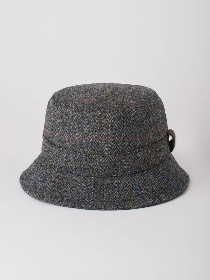 Blue Harris Tweed® Roll Up Hat