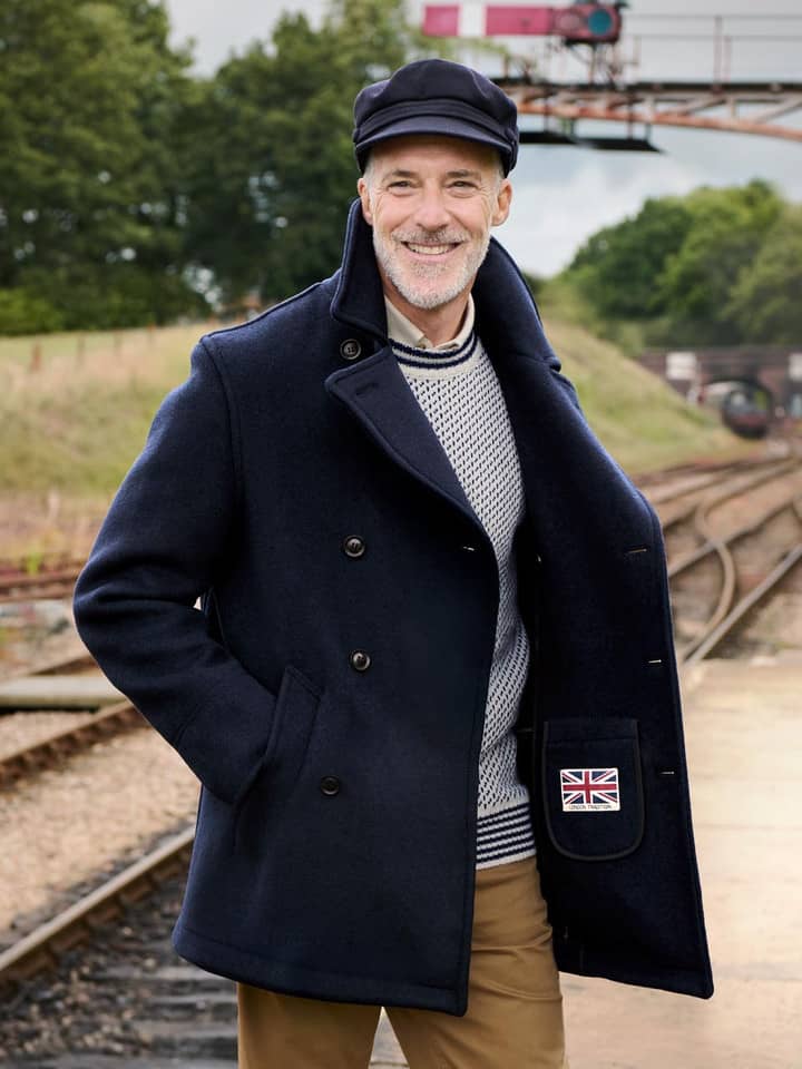 Men's Navy Wool Portside Peacoat