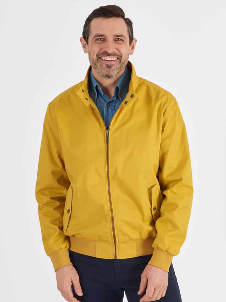Mustard Yellow Harrington Jacket On model