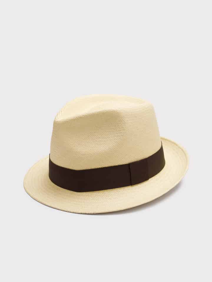 Natural Panama Trilby Hat - Side