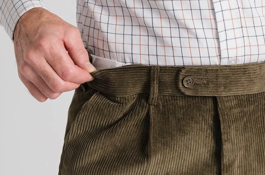 mens-moss-green-corduroy-trousers-expanding-waistband.webp